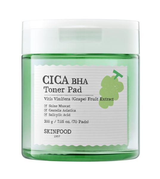 Skinfood Shine Muscat Cica BHA Toner Pad 70ea