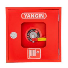 Yangın Dolabı Dalgıç marka 70x70x23 1'' 30 Mt Kauçuk Hortumlu 1” Vanalı Cam Kapaklı Tüp Bölmesiz EN671-1