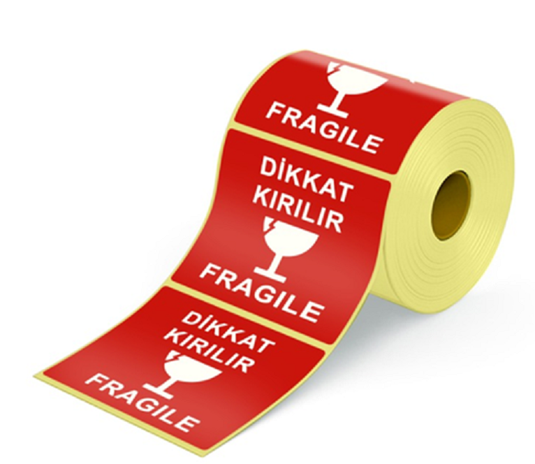 Dikkat Kırılır Etiketi 100mm X 100mm