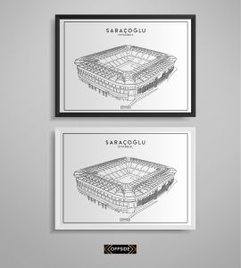 Şükrü Saraçoğlu Stad Çizim Posteri