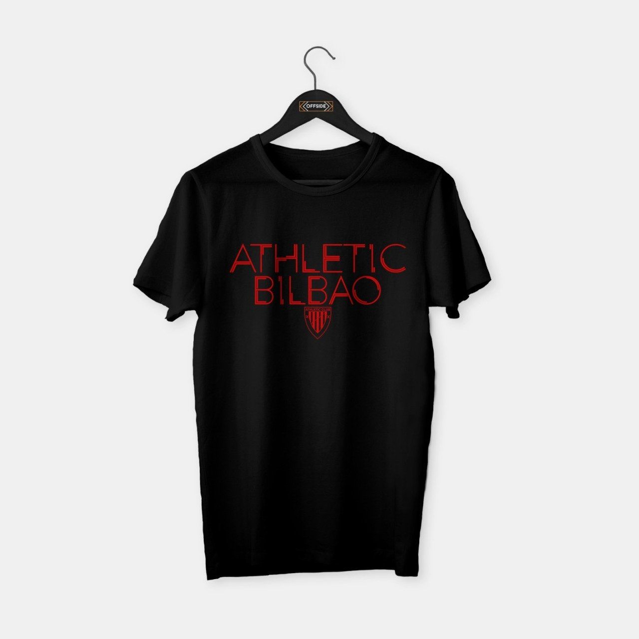 Athletic Bilbao T-shirt Siyah (Kırmızı Baskı) - XL