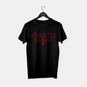 Athletic Bilbao T-shirt Siyah (Kırmızı Baskı) - XL