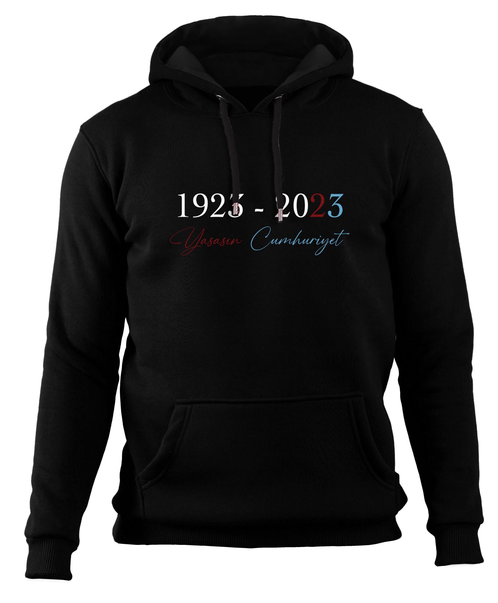 Yaşasın Cumhuriyet - Bordo Mavi - 100. Yıl Özel Kapüşonlu Sweatshirt