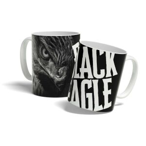 Black Eagle - Kartal Tasarımlı - Siyah Baskılı Kupa Bardak
