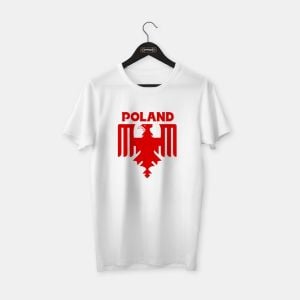 Poland (Polonya) T-shirt Kırmızı (Beyaz Baskı) - L