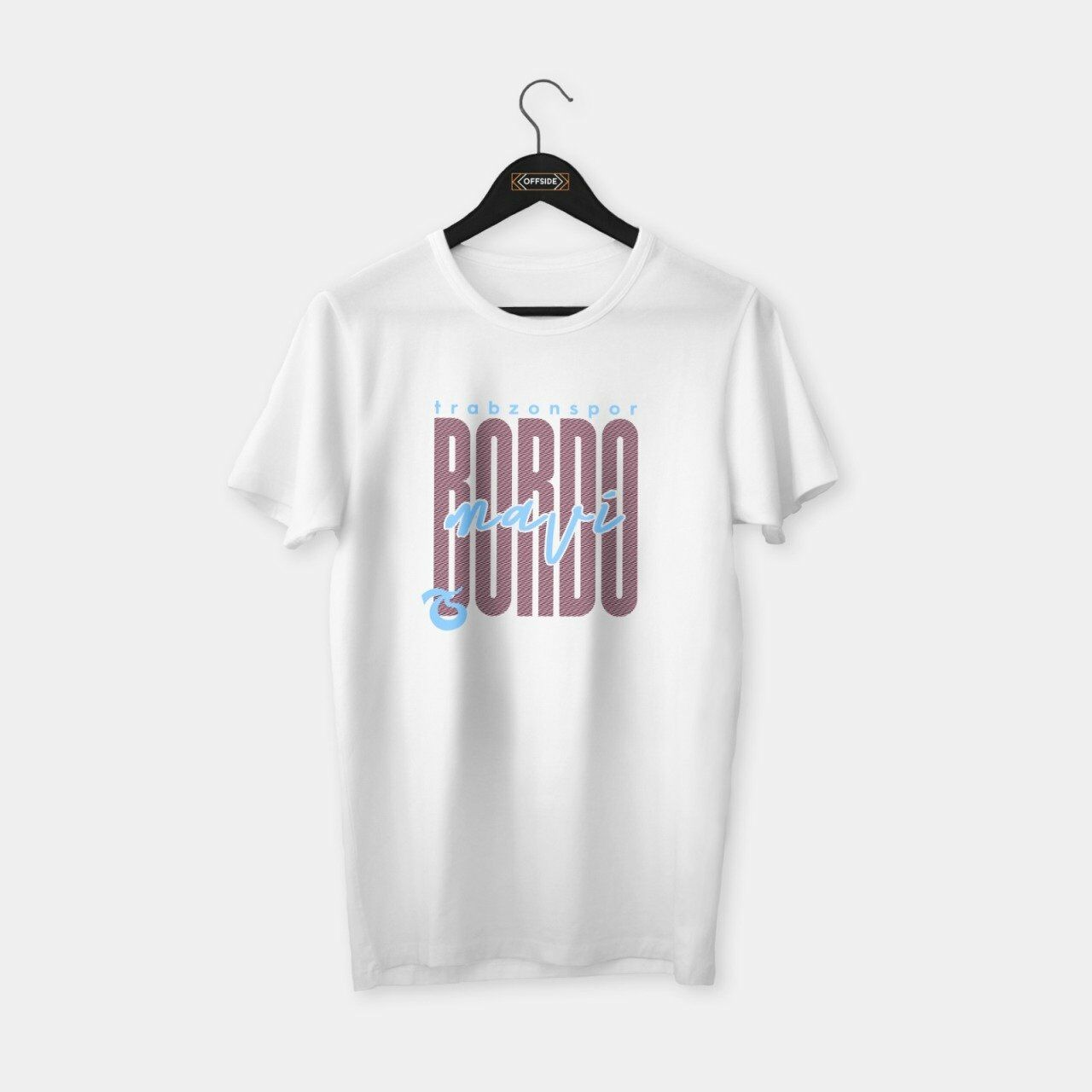 Trabzonspor Bordo Mavi T-shirt Beyaz - S