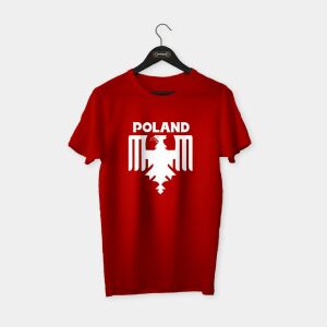 Poland (Polonya) T-shirt Kırmızı (Beyaz Baskı) - L