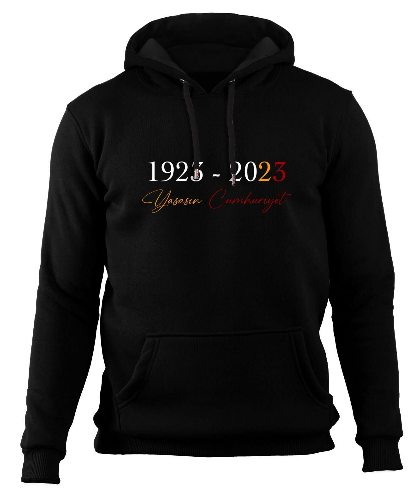 Yaşasın Cumhuriyet - Sarı Kırmızı - 100. Yıl Özel Kapüşonlu Sweatshirt