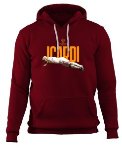 Şampiyonlar Ligi Özel Mauro Icardi 'Fly' Kapüşonlu Sweatshirt Bordo - S