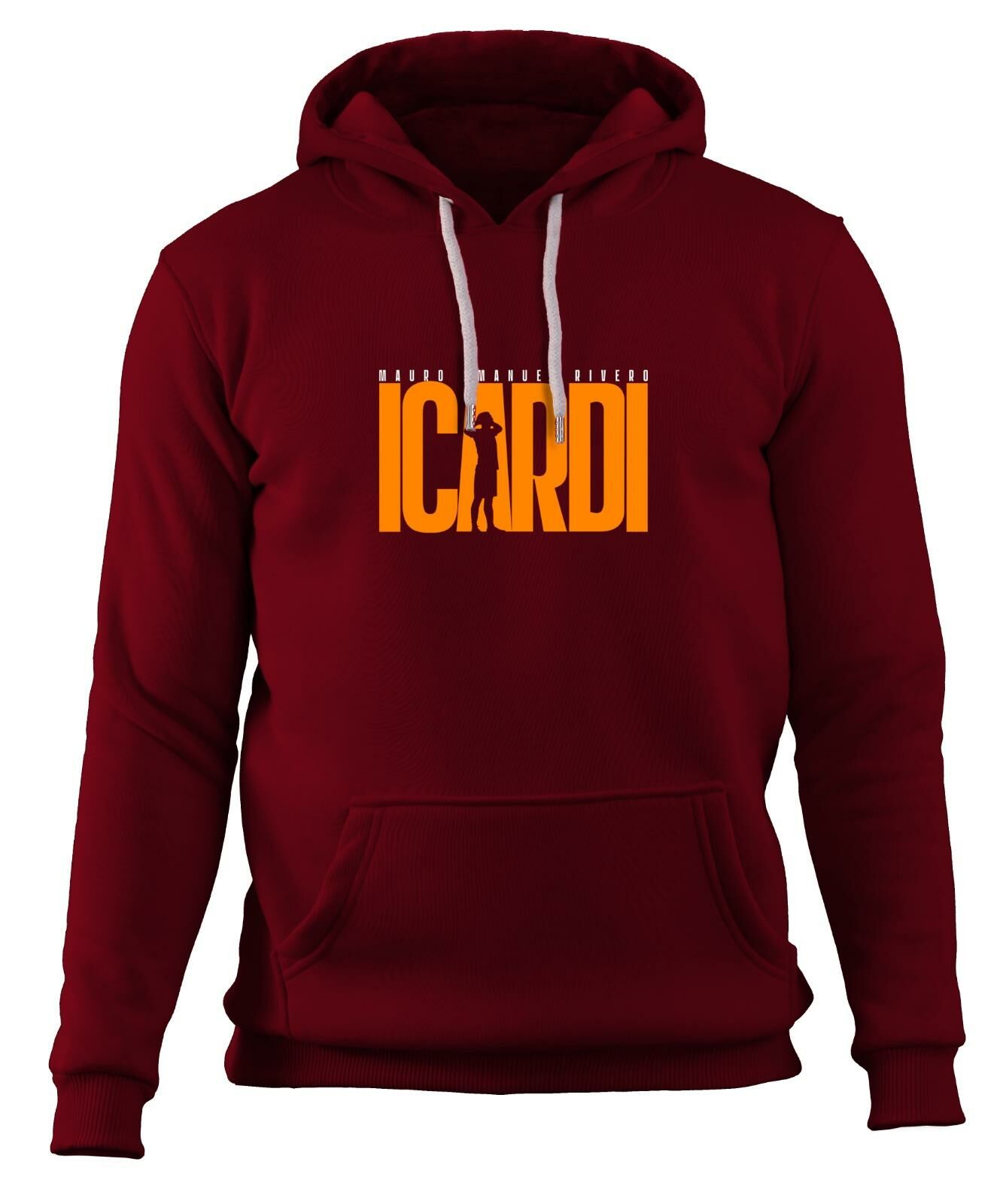 Mauro Icardi 'Silüet' Kapüşonlu Sweatshirt Bordo - XL