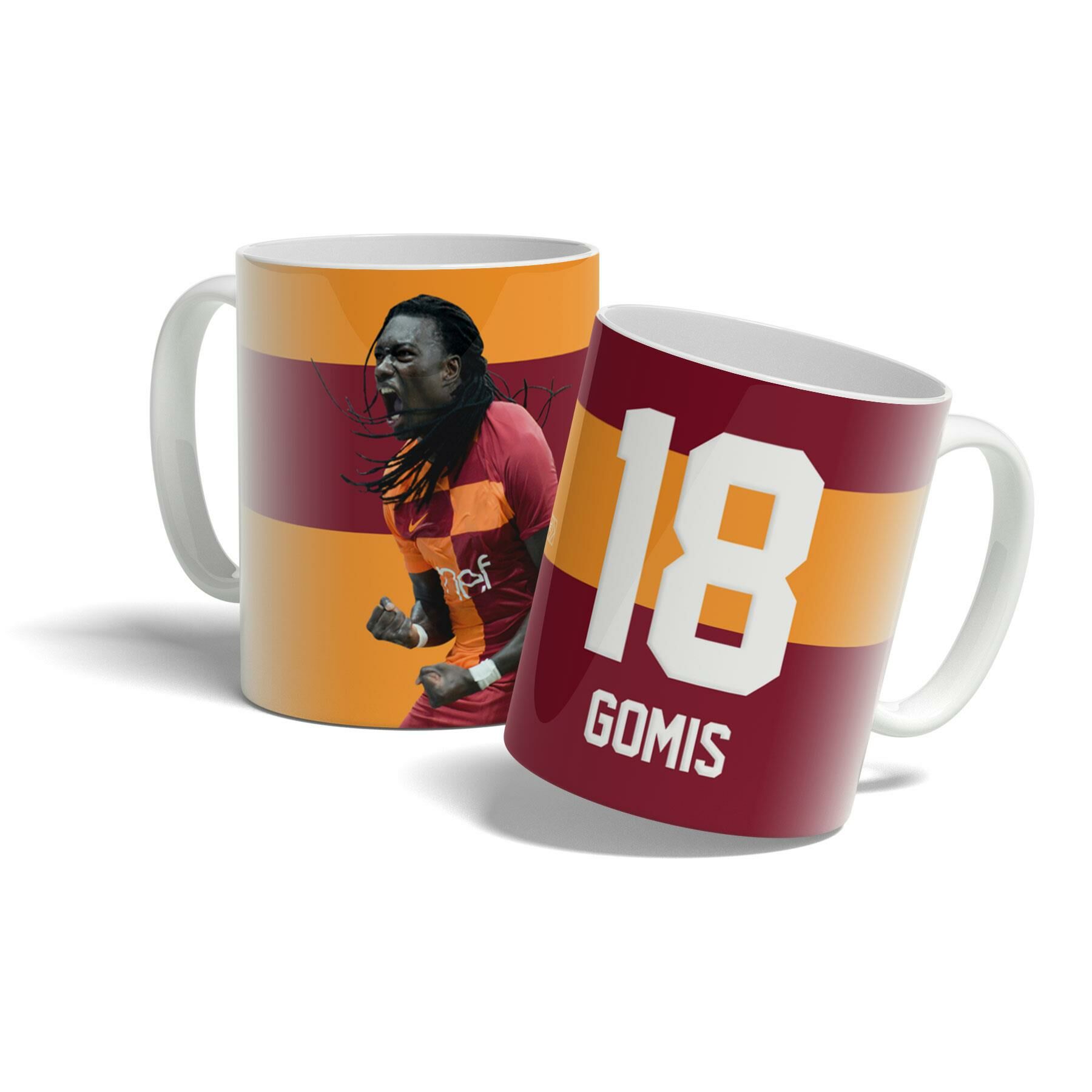 Bafetimbi Gomis Sarı Kırmızı Tasarım Baskılı Kupa Bardak