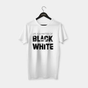Black and White T-shirt Beyaz - XXL