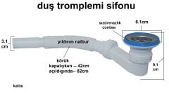 DUŞ TROMPLEMİ DUŞ SİFONU KÜVET GİDERİBANYO GİDERİ