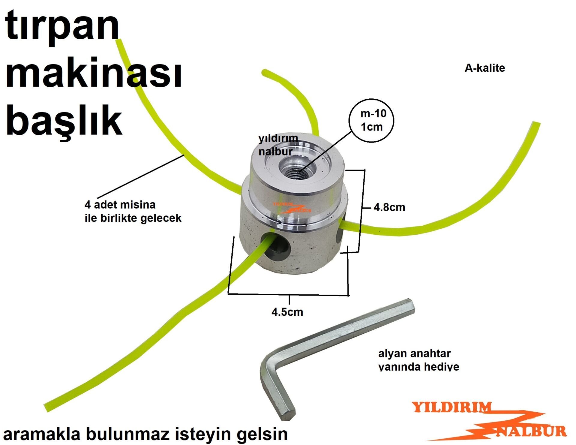 TIRPAN MİSİNASI KAFA TIRPAN MAKİNA KAFASI M10 OT BİÇME OT BİÇME BAŞLIK