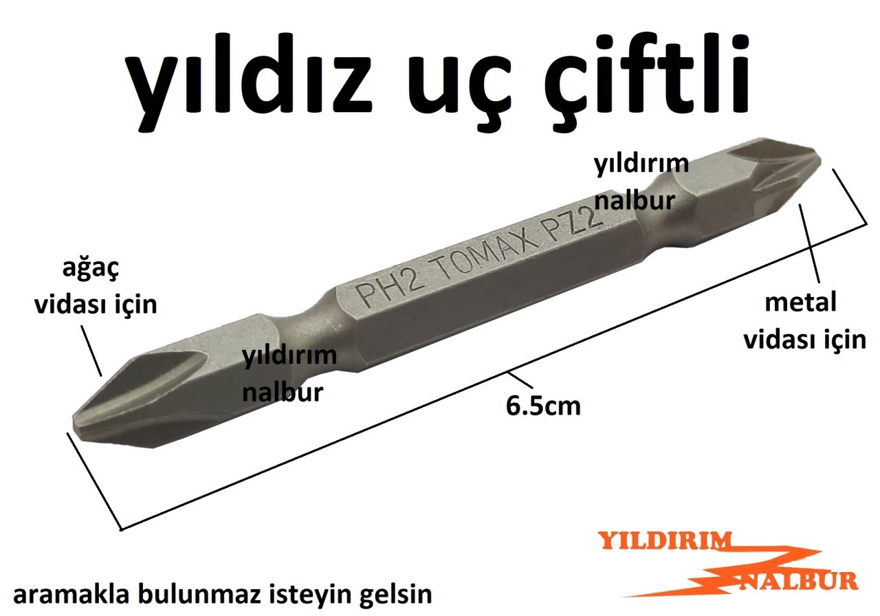 BİTS YILDIZ UÇ 5CM ÇİFT KAFALI AHŞAP SUNTA VİDASI METAL AKILLI VİDASI ÇİFTLİ