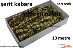 PAKET 10METRE ŞERİT KABARA ALTIN SARI RENK DÜZ RENK RAPTİYE ÇİVİ KOLTUK ÇİVİSİ ÇERÇEVE KENAR SÜSÜ