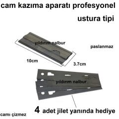 CAM KAZIMA APARATI SET PROFESYONEL YER KAZIMA JİLETLİ PASLANMAZ MİNİ