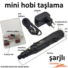 MİNİ TAŞLAMA SETİ ŞARJLI HOBİ SETİ KALEM TİPİ TAŞLAMA OYMA MAKİNASI USB KABLOLU KABLOSUZ