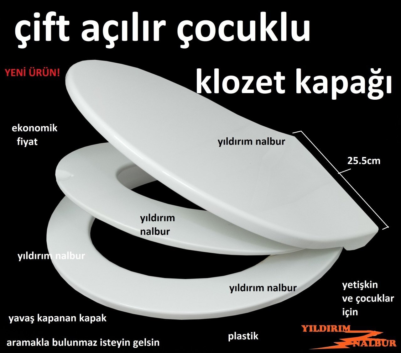 EKONOMİK ÇOCUK KOZET KAPAĞI YAVAŞ KAPANAN KLOZET KAPAK ÇİFT AÇILIR SÜRGÜLÜ VİDALI PLASTİK KAPAK