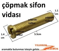 ÇÖPMAK LAVABO SİFONU VİDASI ORTA BAĞLANTI SARI PRİNÇ VİDA