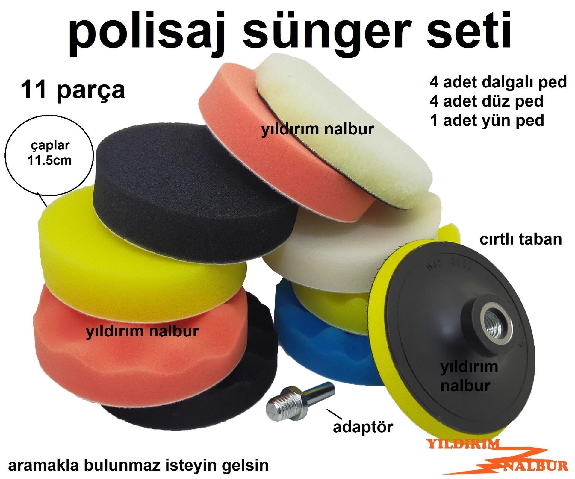 PASTA POLİSAJ SÜNGER SETİ 11 PARÇA PASTA CİLA PARLATMA SÜNGERİ