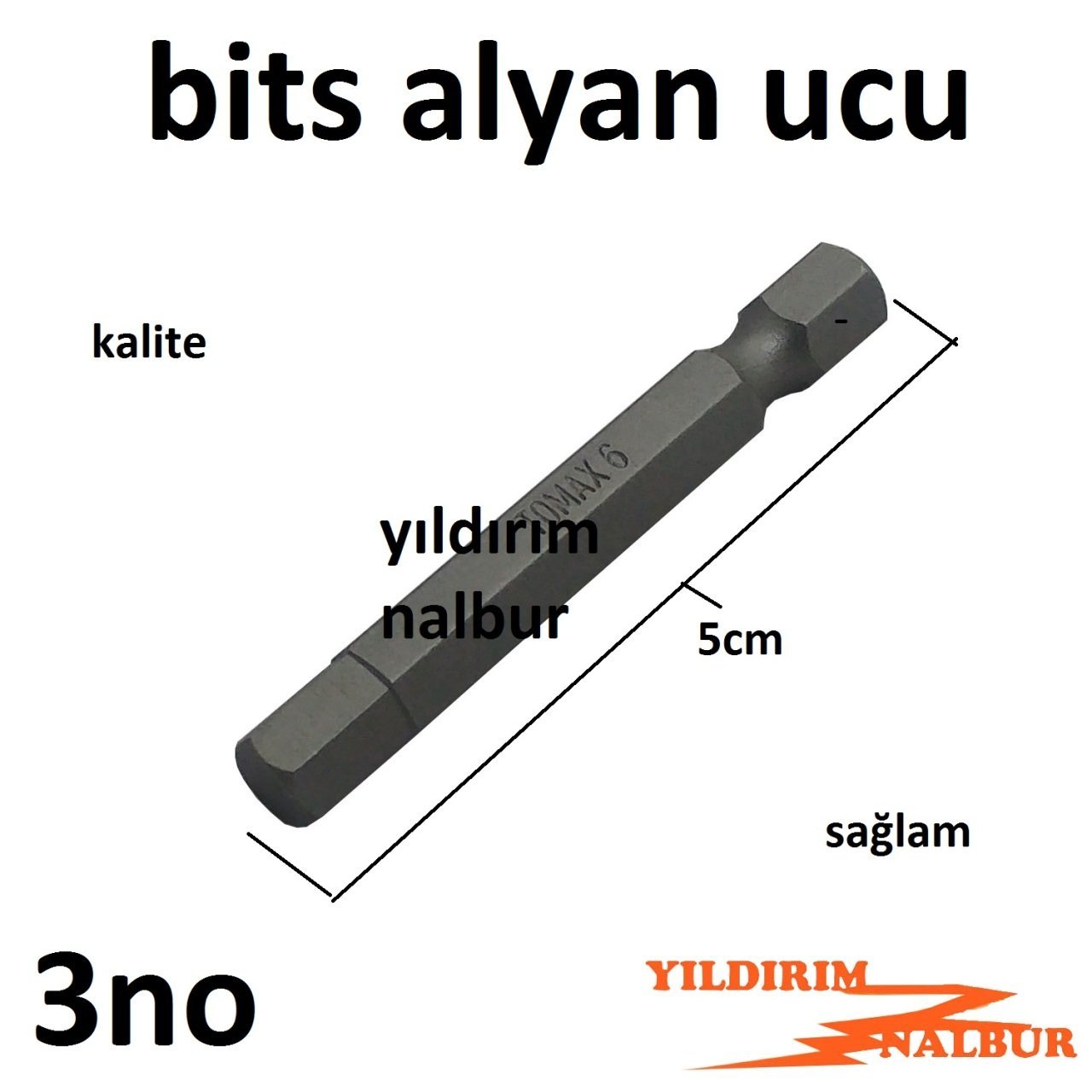 BİTS UÇ 3 NO ALYAN MATKAP UCU ALYAN ŞARJLI MATKAP ALYAN