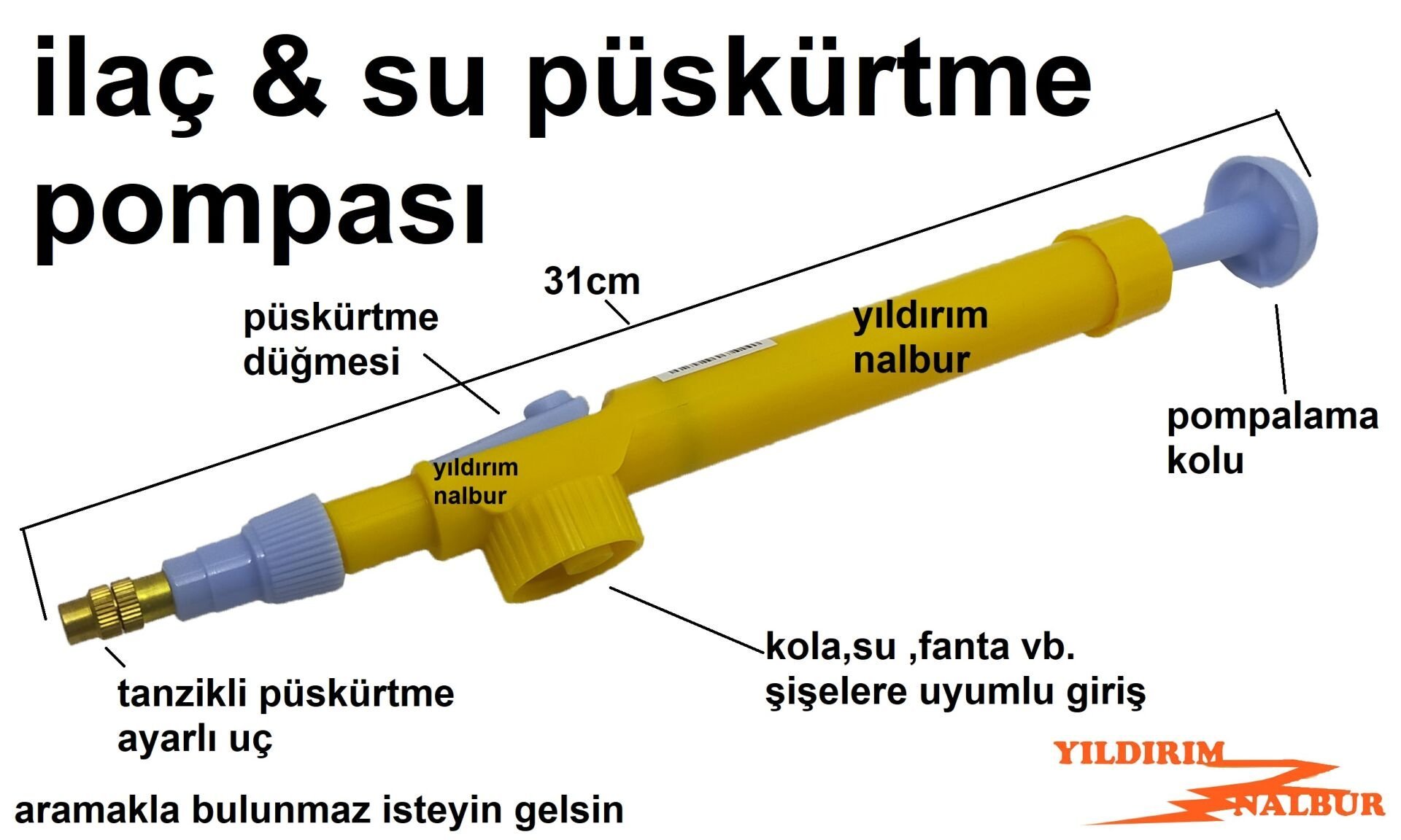 SIVI PÜSKÜRTME POMPASI BAŞLIK İLAÇ POMPASI YIKAMA POMPASI MANUEL