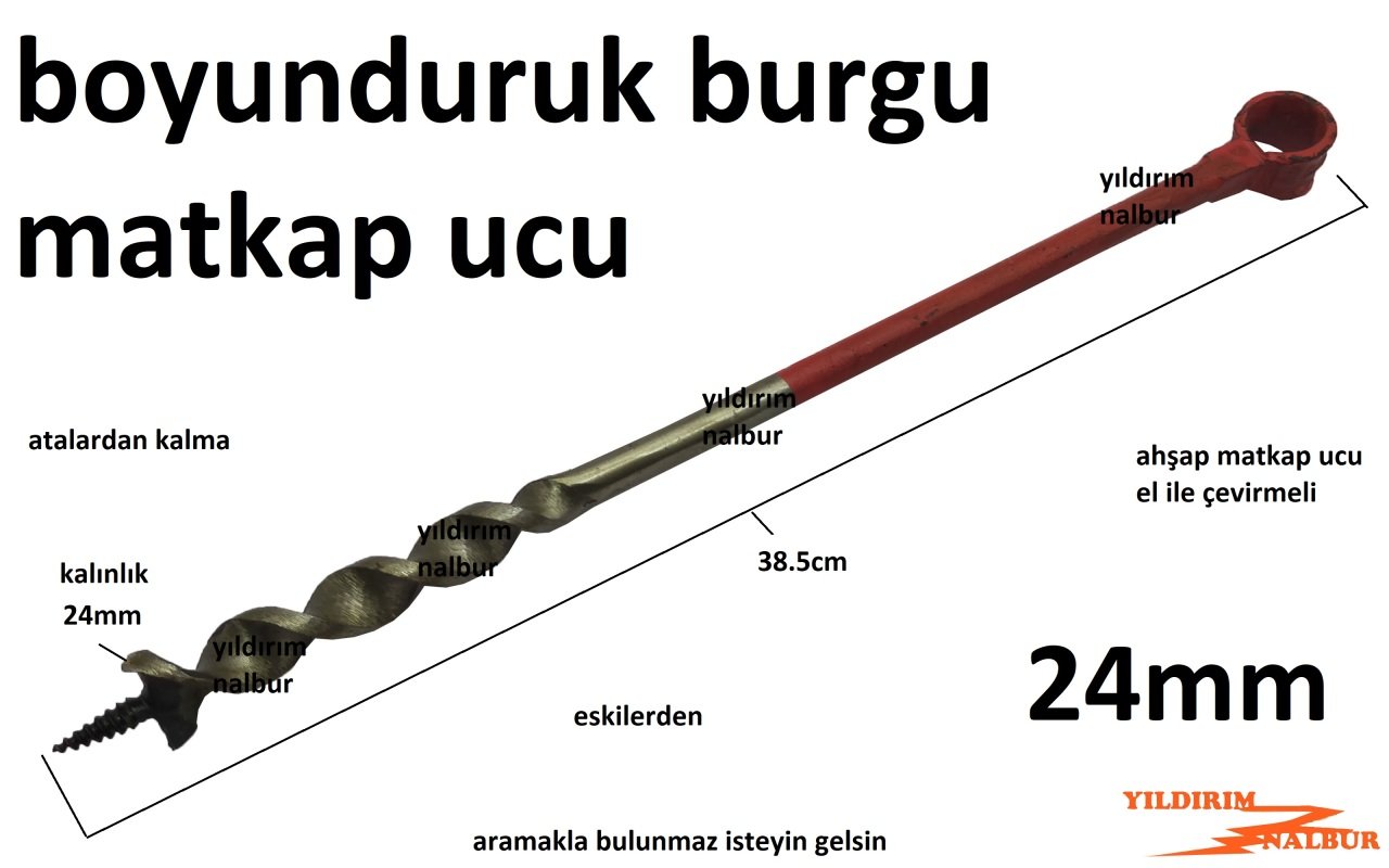 BOYUNDURUK BURGU 24MM ODUN MAGTAK UCU SUNTA DELME OYMA KALIN