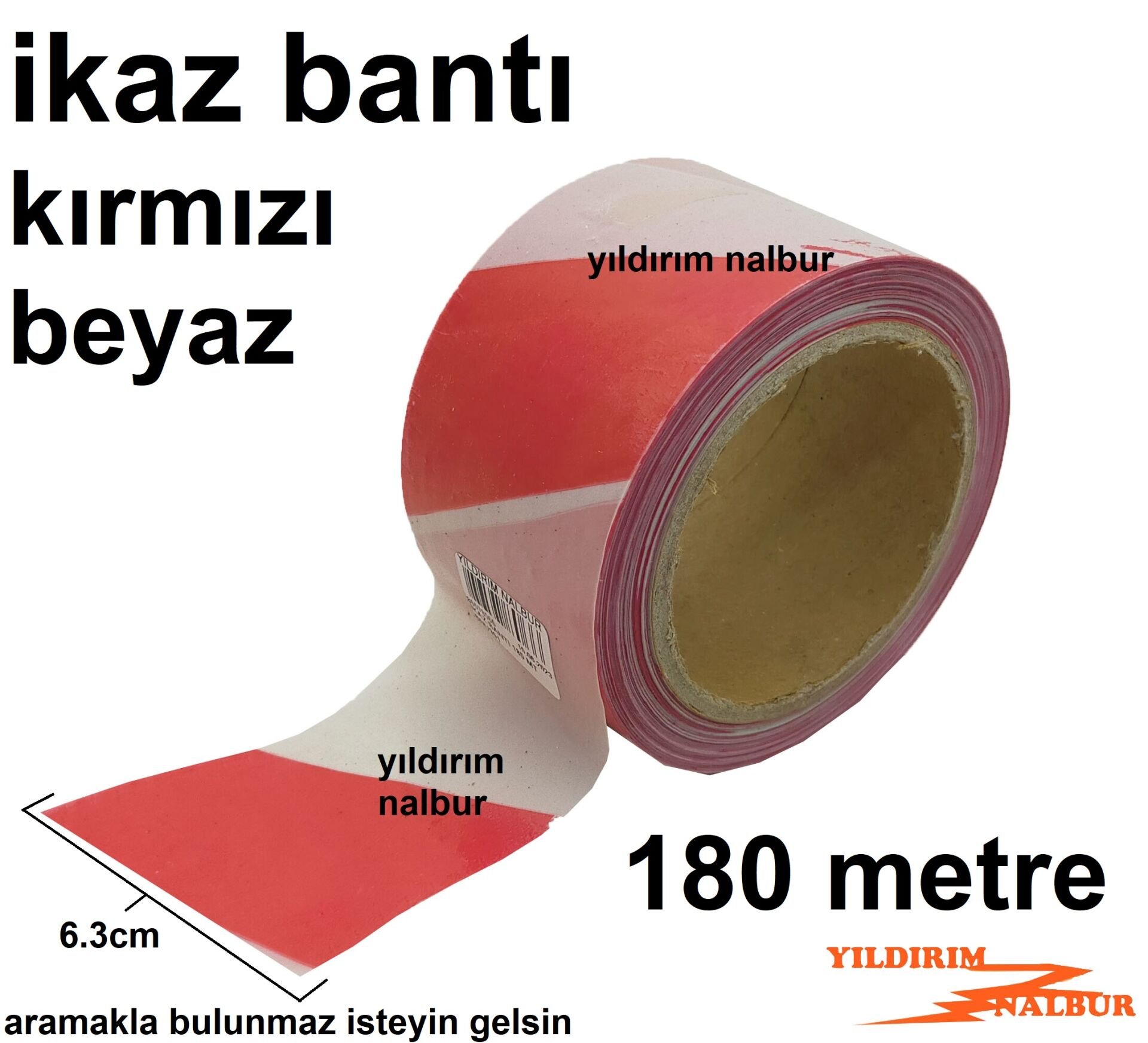 İKAZ BANTI 180 METRE KIRMIZI BEYAZ UYARI BANTI