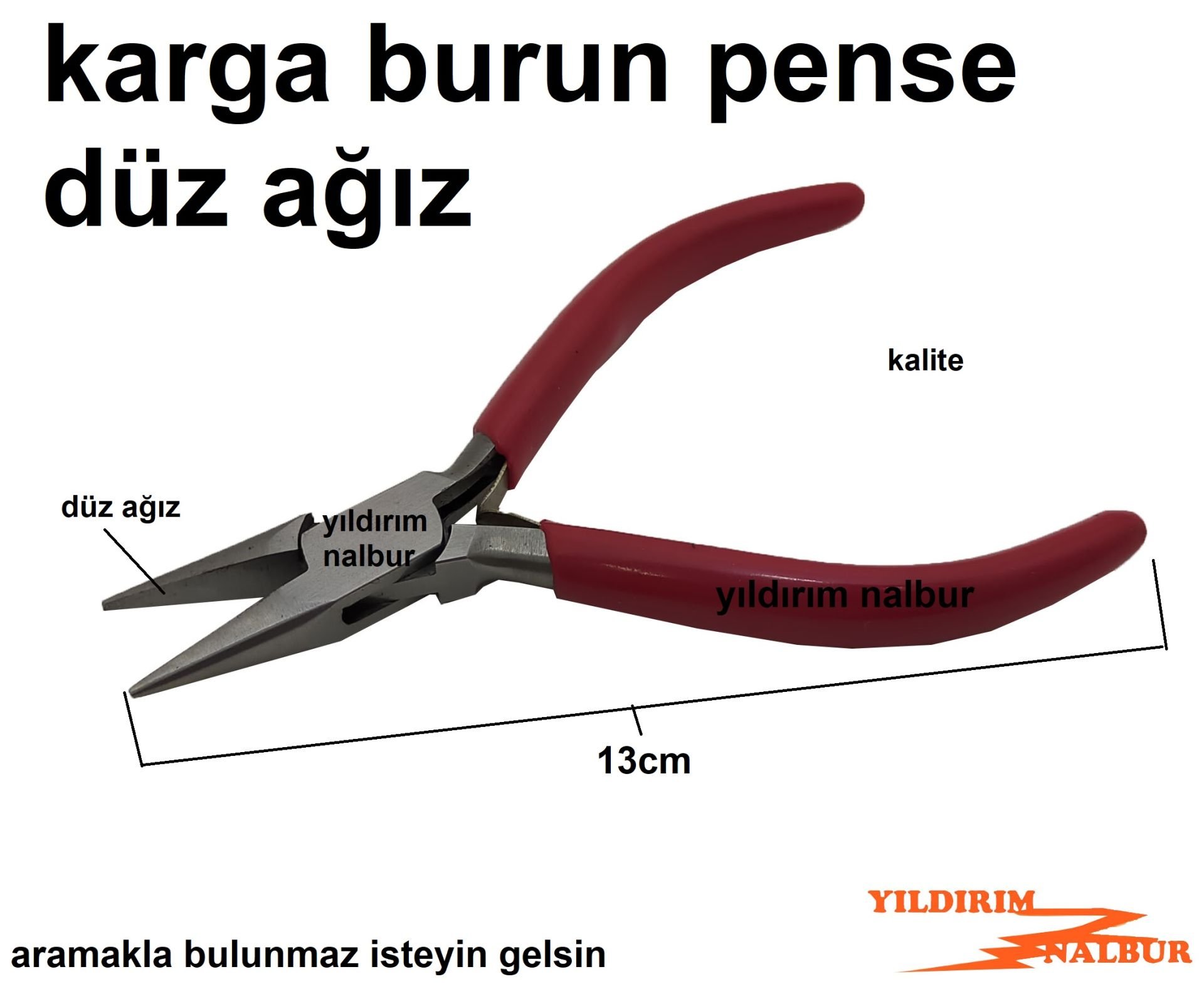 KARGA BURNU DÜZ İNCE AĞIZ HOBİ TİPİ DÜZ AĞIZ İNCE İŞLER İÇİN KALİTE PENSE