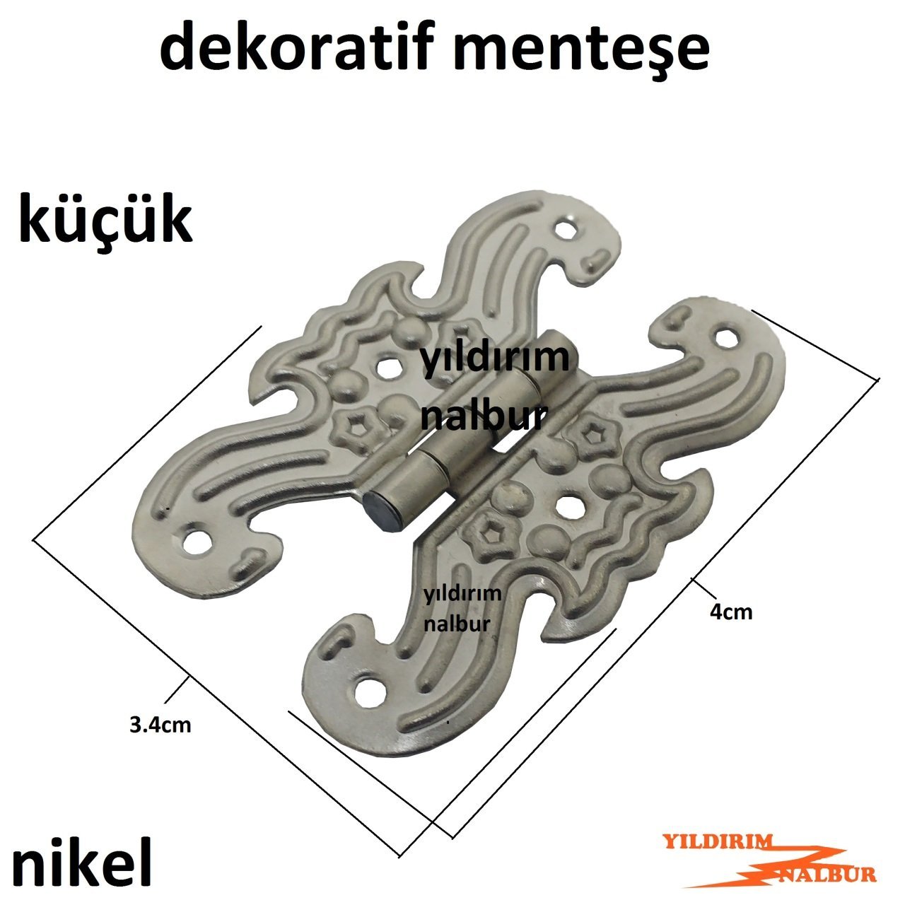 NİKEL METALİK KÜÇÜK BOY DEKORATİF MENTEŞE YAPRAK MENTEŞE KUTU DOLAP MENTEŞE