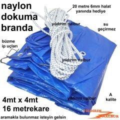 16 METRE NAYLON DOKUMA BRANDA ÇADIR BRANDA 20 MT HALAT HEDİYE