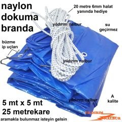 25 METRE NAYLON DOKUMA BRANDA ÇADIR BRANDA 20 MT HALAT HEDİYE