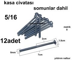 KASA CİVATASI 8X70 12 ADET SOMUNLAR DAHİL KASA SAĞLAM ÇELİK