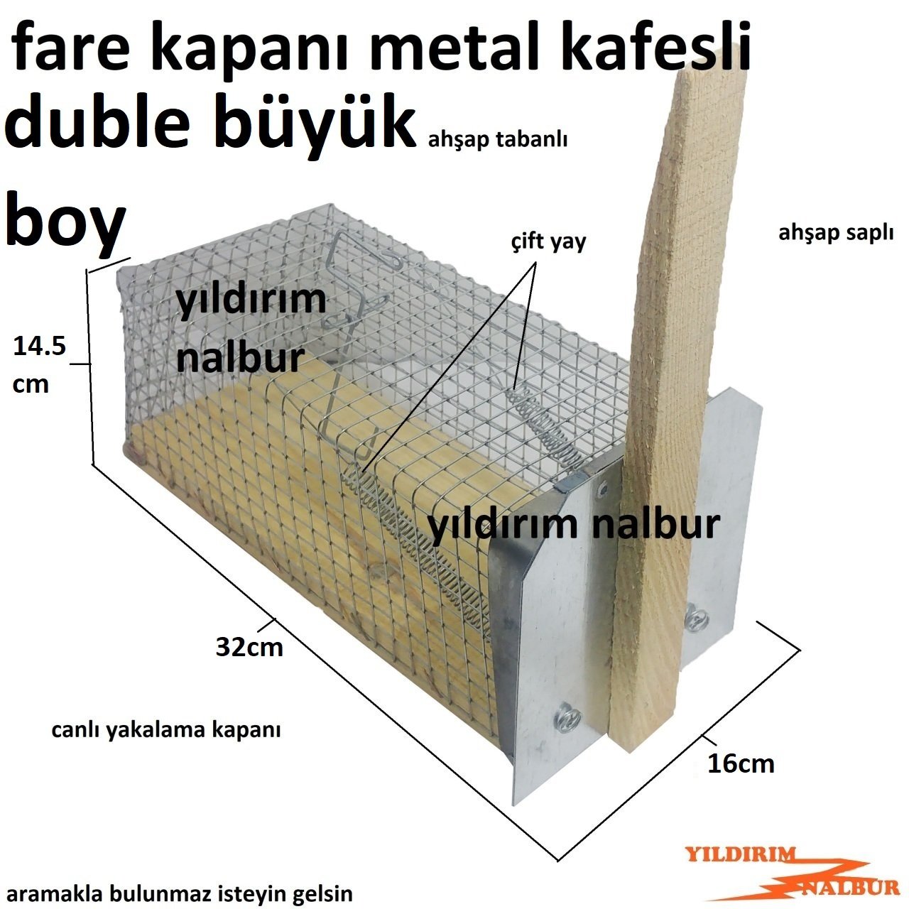 FARE KAPANI DUBLE BÜYÜK BOY METAL KAFESLİ ÇİFT YAY SANSAR TUZAĞI SERTTT