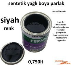 SİYAH SENTETİK YAĞLI BOYA 0.750LT AHŞAP METAL BOYA KARA