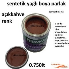 AÇIKKAHVE SENTETİK YAĞLI BOYA 0.750LT KAHVE RENK AHŞAP METAL BOYA