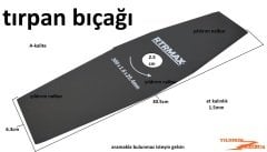 TIRPAN BIÇAĞI RTRMAX TIRPAN OT ÇİM BİÇME BIÇAK 2 KOLLU ÇİFTLİ ÇELİK BIÇAK BENZİNLİ