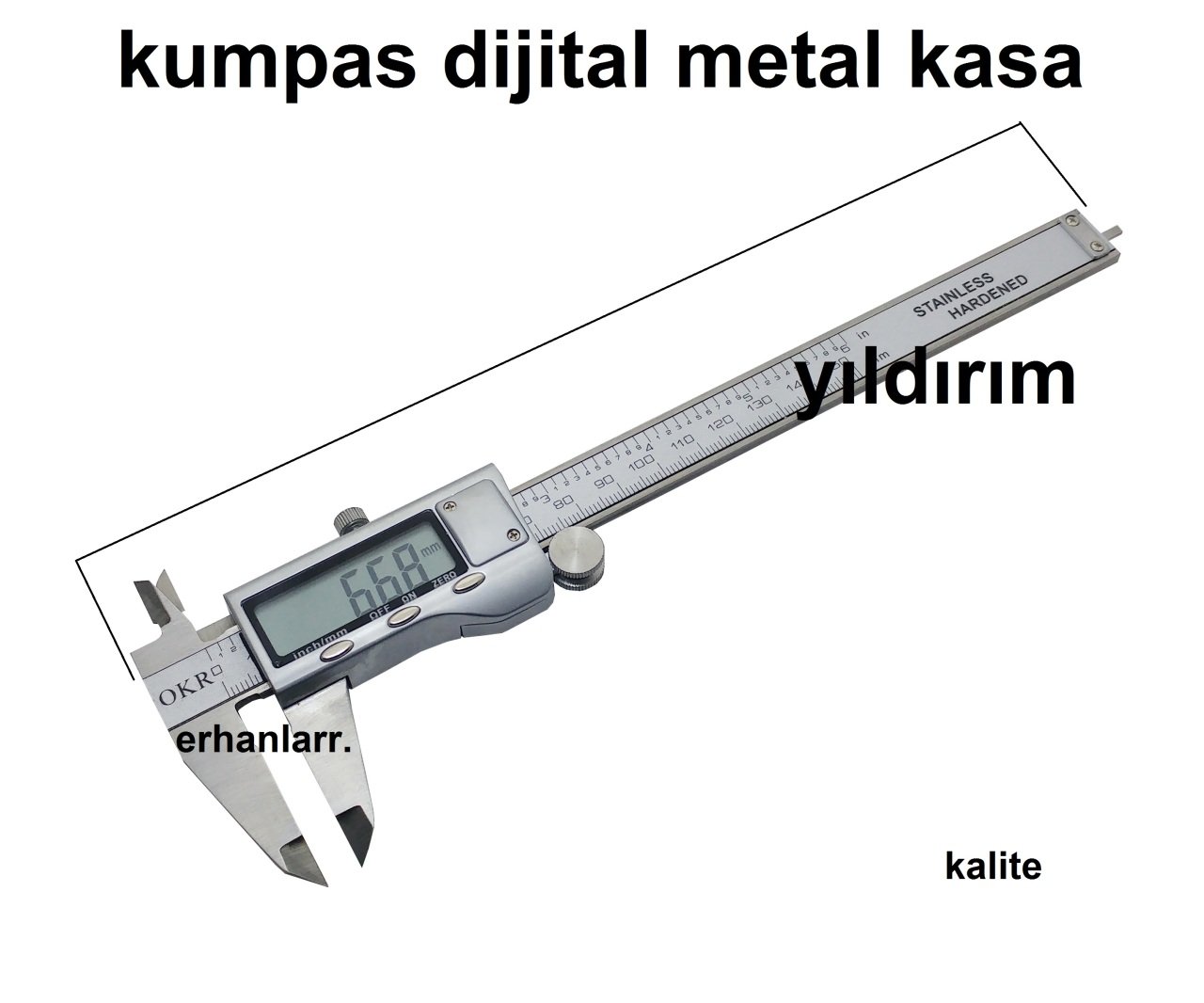 KUMPAS DİJİTAL METAL KASA KALİTELİ HASSAS