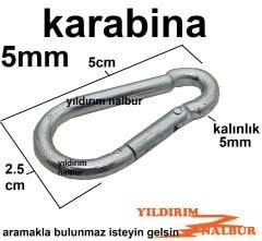 KARABİNA METAL 5MM SALINCAK KANCASI ÇANTA TOKASI KÜÇÜK BOY