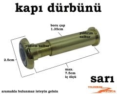 KAPI DÜRBÜNÜ ÇELİK KAPI DÜRBÜNÜ SARI RENK KALİTE