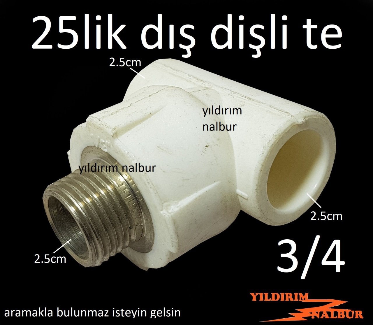 2 ADET 25LİK PPRC DIŞ DİŞLİ TE DIŞTAN DİŞLİ ÜÇ ÇEYREK TESİSAT MALZEMESİ