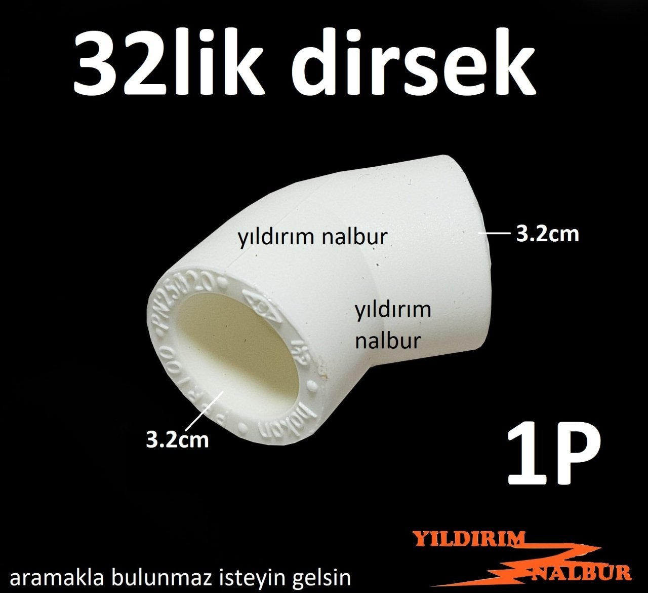 5 ADET 32 LİK PPRC PLASTİK AÇIK DİRSEK 1 PARMAK AÇIK DÖNÜŞ DİRSEĞİ