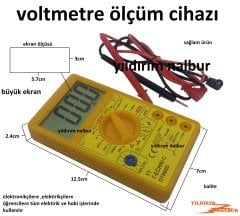 VOLTMETRE DİJİTAL ELEKTRİK ÖLÇER BÜYÜK EKRAN AMPER ÖLÇER SAAT