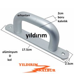 MOBİLYA KULP ALÜMİNYUM D KOL ÇEKME KOLU PİMAPEN BEYAZ KAHVE ANTRASİT METALİK GRİ KAPI KOLU