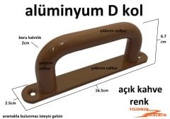 MOBİLYA KULP ALÜMİNYUM D KOL ÇEKME KOLU PİMAPEN BEYAZ KAHVE ANTRASİT METALİK GRİ KAPI KOLU