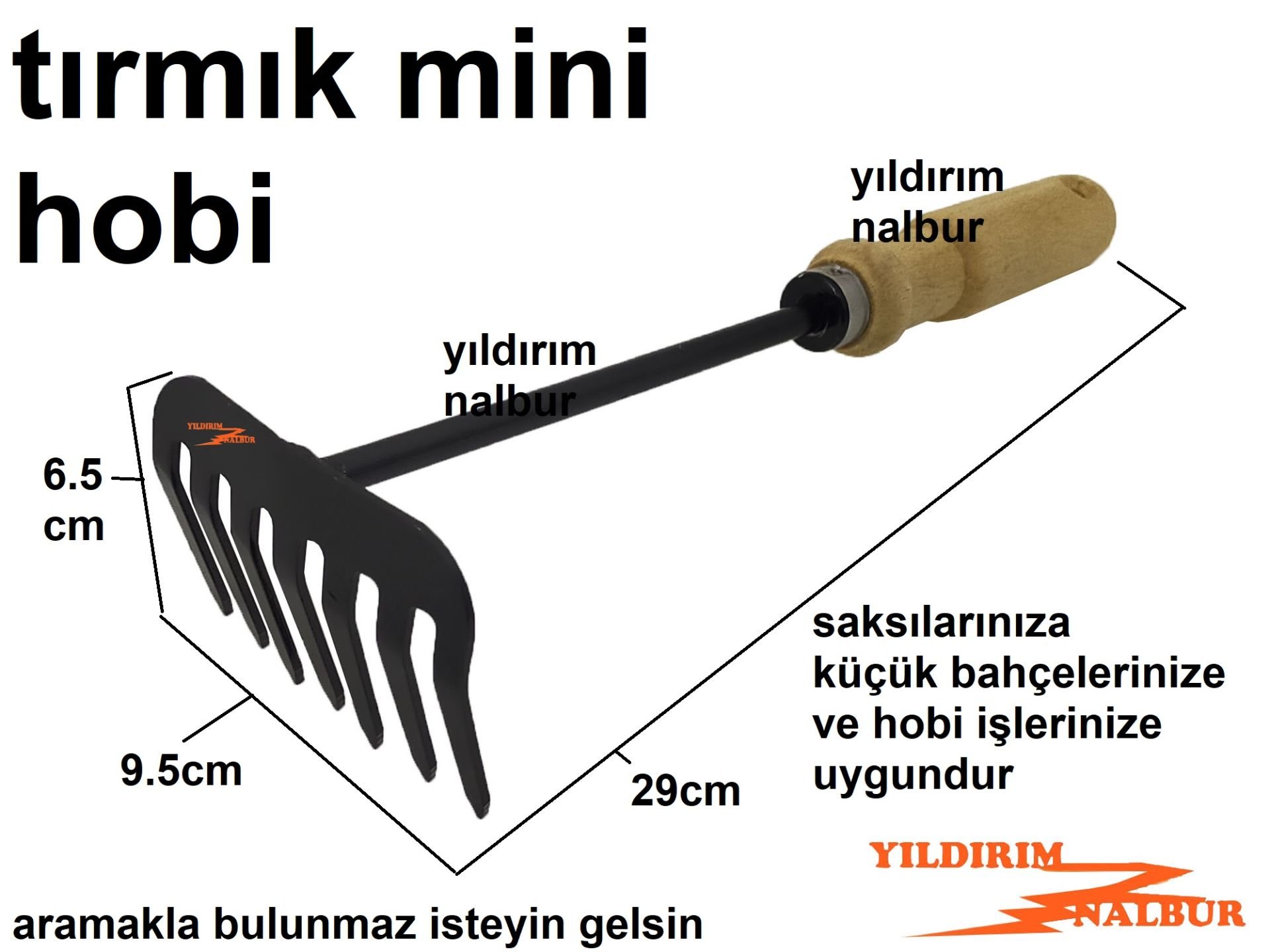 BAHÇE HOBİ TIRMIK SİYAH SAKSI TIRMIK ÇİÇEK GÜBRE EKONOMİK MİNİ TIRMIK