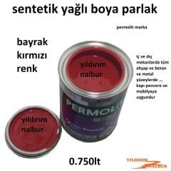 KIRMIZI YAĞLI BOYA 0.750LT BAYRAK KIRMIZI RENK AHŞAP METAL BOYA