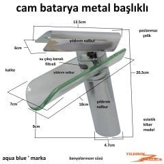 CAM BATARYA ŞELALE TİPİ LAVABO İÇİN LAVABO BATARYASI AÇ KAPA