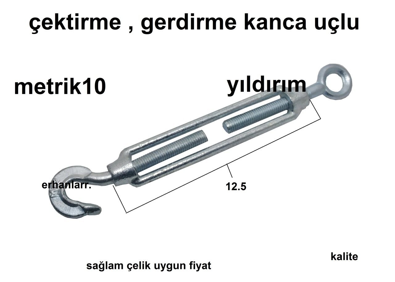 GERDİRME ÇEKTİRME GALVANİZ M10 12.5CM ORTA BOY SAĞLAM